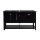 Fresca Manchester 60" Black Traditional Double Sink Bathroom Cabinet FCB2360BL-D