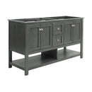 Fresca Manchester Regal 60" Gray Wood Veneer Traditional Double Sink Bathroom Cabinet FCB2360VG-D