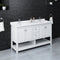 Fresca Manchester 60" White Traditional Double Sink Bathroom Cabinet with Top and Sinks FCB2360WH-D-CWH-U