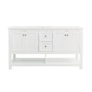 Fresca Manchester 60" White Traditional Double Sink Bathroom Cabinet FCB2360WH-D