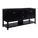 Fresca Manchester 72" Black Traditional Double Sink Bathroom Cabinet FCB2372BL-D