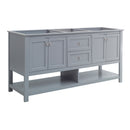 Fresca Manchester 72" Gray Traditional Double Sink Bathroom Cabinet FCB2372GR-D