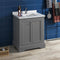 Fresca Windsor 30" Gray Textured Traditional Bathroom Cabinet with Top and Sink FCB2430GRV-CWH-U