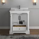 Fresca Windsor 30" Matte White Traditional Bathroom Cabinet with Top and Sink FCB2430WHM-CWH-U