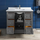 Fresca Windsor 40" Gray Textured Traditional Bathroom Cabinet with Top and Sink FCB2440GRV-CWH-U