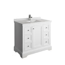 Fresca Windsor 40" Matte White Traditional Bathroom Cabinet w/ Top & Sink FCB2440WHM-CWH-U