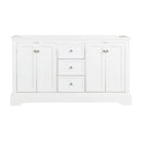 Fresca Windsor 60" Matte White Traditional Double Sink Bathroom Cabinet FCB2460WHM