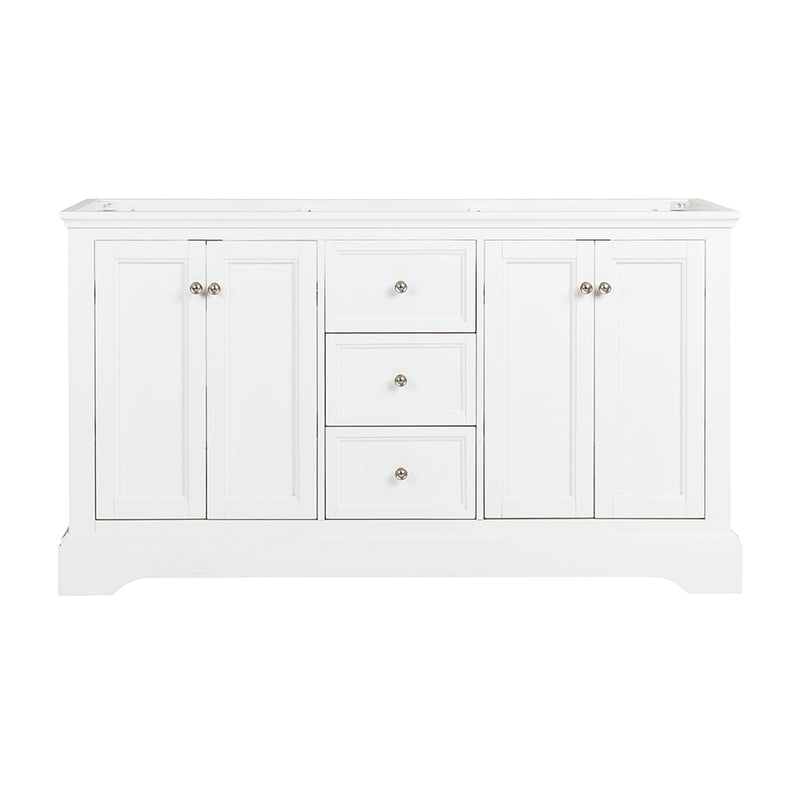 Fresca Windsor 60" Matte White Traditional Double Sink Bathroom Cabinet FCB2460WHM