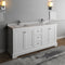 Fresca Windsor 72" Matte White Traditional Double Sink Bathroom Cabinet with Top and Sinks FCB2472WHM-CWH-U