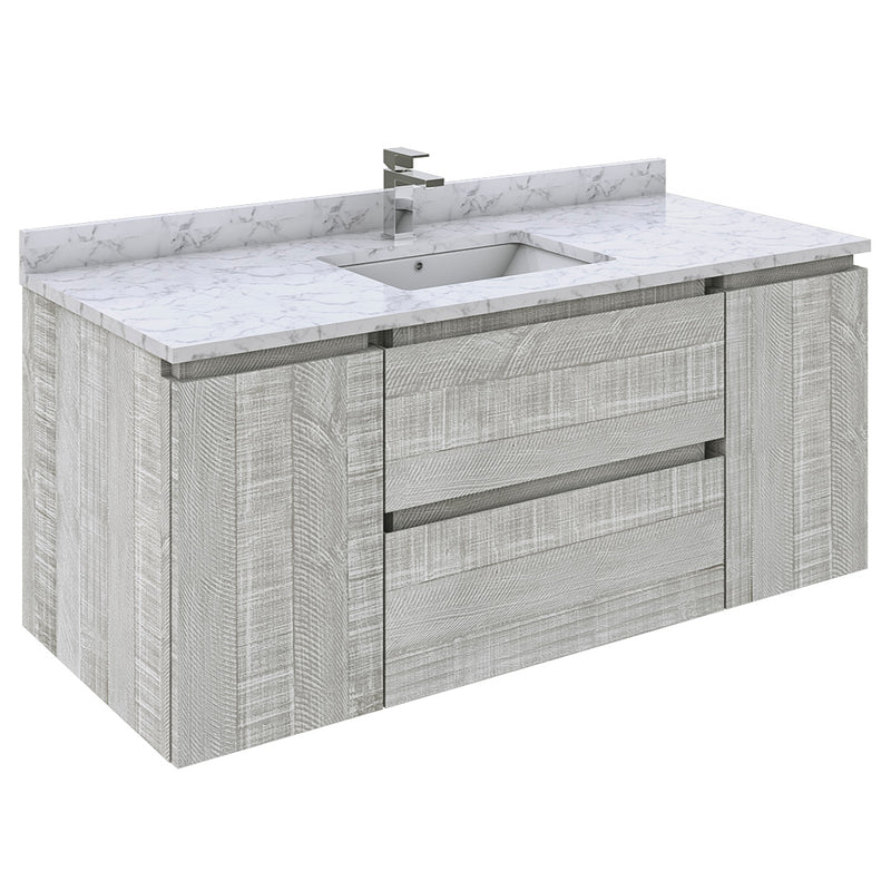 Fresca Formosa 48" Wall Hung Modern Bathroom Cabinet w/ Top & Sink in Ash FCB31-122412ASH-CWH-U