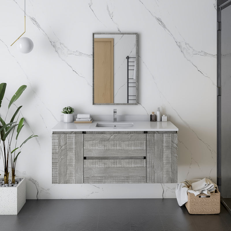 Fresca Formosa 47" Wall Hung Modern Bathroom Cabinet in Ash FCB31-122412ASH