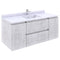 Fresca Formosa 48" Wall Hung Modern Bathroom Cabinet w/ Top & Sink in Rustic White FCB31-122412RWH-CWH-U