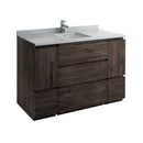 Fresca Formosa 54" Floor Standing Modern Bathroom Cabinet w/ Top & Sink FCB31-123012ACA-FC-CWH-U