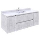 Fresca Formosa 54" Wall Hung Modern Bathroom Cabinet w/ Top & Sink in Rustic White FCB31-123012RWH-CWH-U