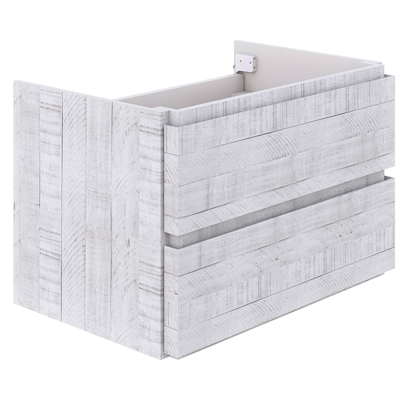 Fresca Formosa 53" Wall Hung Modern Bathroom Cabinet in Rustic White FCB31-123012RWH