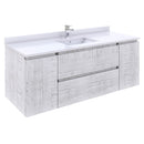 Fresca Formosa 53" Wall Hung Modern Bathroom Cabinet in Rustic White FCB31-123012RWH