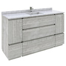 Fresca Formosa 60" Floor Standing Single Sink Modern Bathroom Cabinet w/ Top & Sink in Ash FCB31-123612ASH-FC-CWH-U