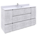 Fresca Formosa 59" Floor Standing Single Sink Modern Bathroom Cabinet in Rustic White FCB31-123612RWH-FC