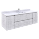 Fresca Formosa 59" Wall Hung Single Sink Modern Bathroom Cabinet in Rustic White FCB31-123612RWH