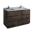 Fresca Formosa 60" Floor Standing Double Sink Modern Bathroom Cabinet w/ Top & Sinks FCB31-241224ACA-FC-CWH-U