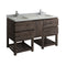 Fresca Formosa 60" Floor Standing Open Bottom Double Sink Modern Bathroom Cabinet w/ Top & Sinks FCB31-241224ACA-FS-CWH-U