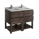 Fresca Formosa 46" Floor Standing Open Bottom Double Sink Modern Bathroom Cabinet FCB31-2424ACA-FS