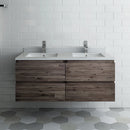 Fresca Formosa 46" Wall Hung Double Sink Modern Bathroom Cabinet FCB31-2424ACA