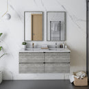 Fresca Formosa 46" Wall Hung Double Sink Modern Bathroom Cabinet in Ash FCB31-2424ASH