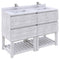 Fresca Formosa 46" Floor Standing Open Bottom Double Sink Modern Bathroom Cabinet in Rustic White FCB31-2424RWH-FS