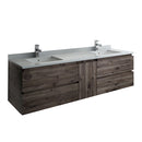 Fresca Formosa 72" Wall Hung Double Sink Modern Bathroom Cabinet w/ Top & Sinks FCB31-301230ACA-CWH-U