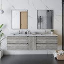 Fresca Formosa 70" Wall Hung Double Sink Modern Bathroom Cabinet in Ash FCB31-301230ASH