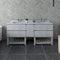 Fresca Formosa 70" Floor Standing Open Bottom Double Sink Modern Bathroom Cabinet in Rustic White FCB31-301230RWH-FS