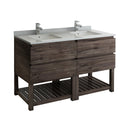 Fresca Formosa 60" Floor Standing Open Bottom Double Sink Modern Bathroom Cabinet w/ Top & Sinks FCB31-3030ACA-FS-CWH-U