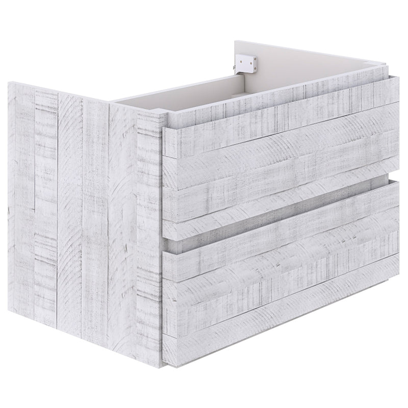 Fresca Formosa 58" Wall Hung Double Sink Modern Bathroom Cabinet in Rustic White FCB31-3030RWH