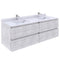 Fresca Formosa 58" Wall Hung Double Sink Modern Bathroom Cabinet in Rustic White FCB31-3030RWH