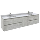 Fresca Formosa 84" Wall Hung Double Sink Modern Bathroom Cabinet w/ Top & Sinks in Ash FCB31-361236ASH-CWH-U