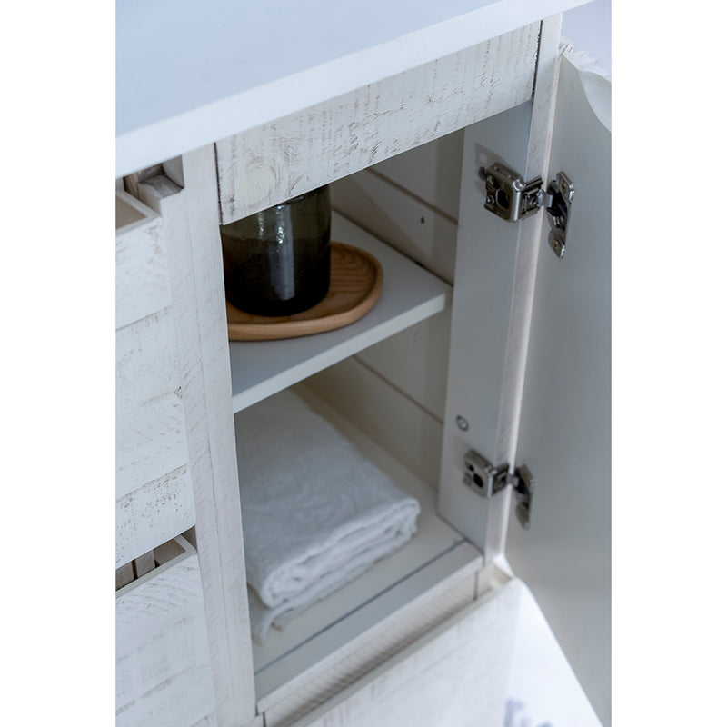 Fresca Formosa 82" Floor Standing Open Bottom Double Sink Modern Bathroom Cabinet in Rustic White FCB31-361236RWH-FS