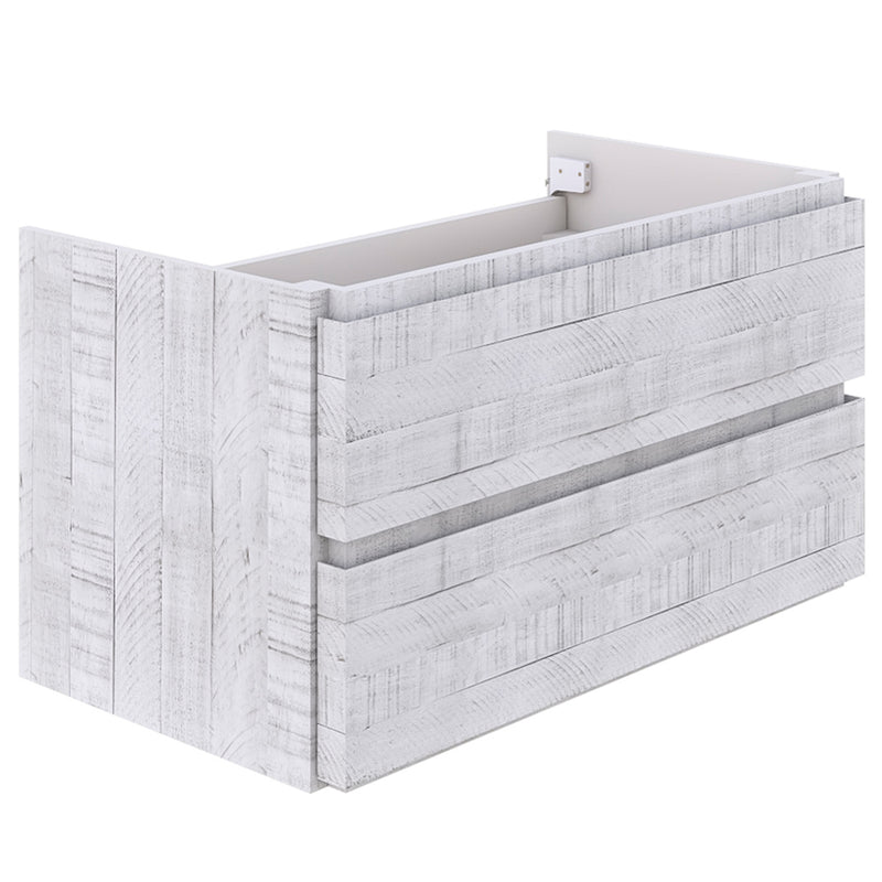 Fresca Formosa 82" Wall Hung Double Sink Modern Bathroom Cabinet in Rustic White FCB31-361236RWH