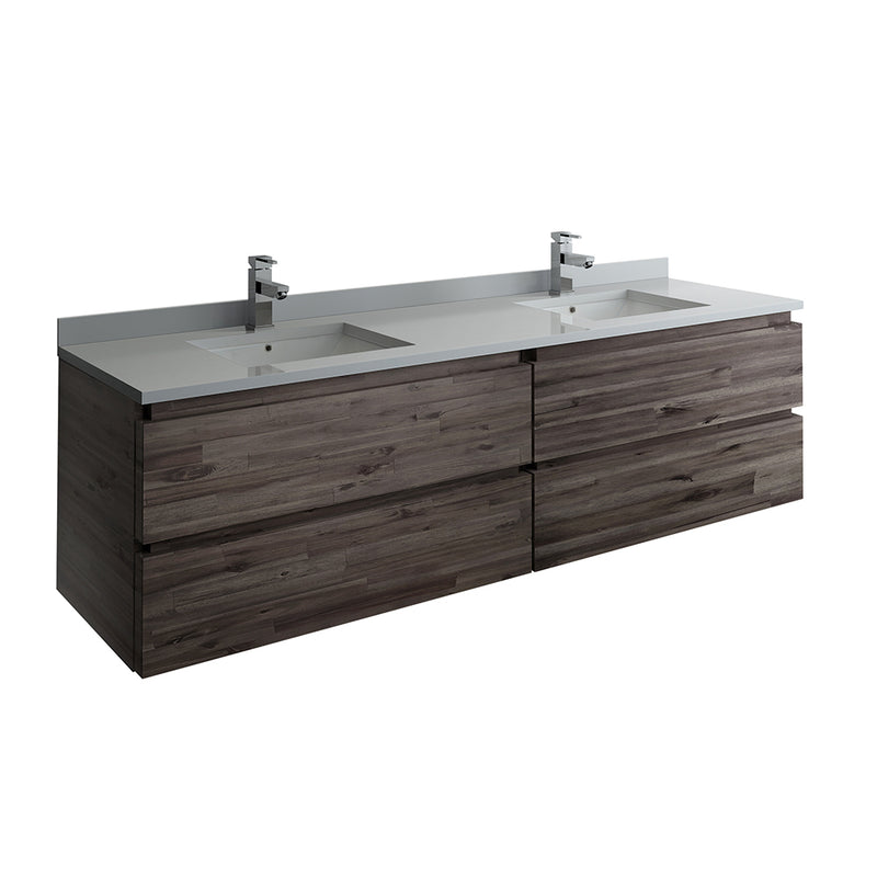 Fresca Formosa 70" Wall Hung Double Sink Modern Bathroom Cabinet FCB31-3636ACA