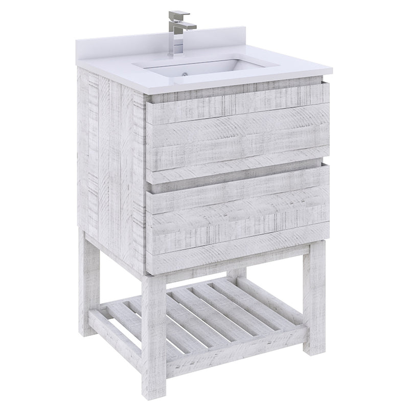 Fresca Formosa 23" Floor Standing Open Bottom Modern Bathroom Cabinet in Rustic White FCB3124RWH-FS