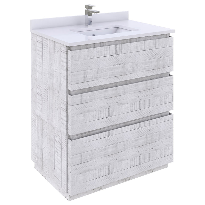 Fresca Formosa 29" Floor Standing Modern Bathroom Cabinet in Rustic White FCB3130RWH-FC