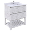 Fresca Formosa 30" Floor Standing Open Bottom Modern Bathroom Cabinet w/ Top & Sink in Rustic White FCB3130RWH-FS-CWH-U