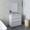 Fresca Formosa 36" Floor Standing Modern Bathroom Cabinet with Top and Sink in Rustic White FCB3136RWH-FC-CWH-U