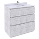 Fresca Formosa 36" Floor Standing Modern Bathroom Cabinet w/ Top & Sink in Rustic White FCB3136RWH-FC-CWH-U