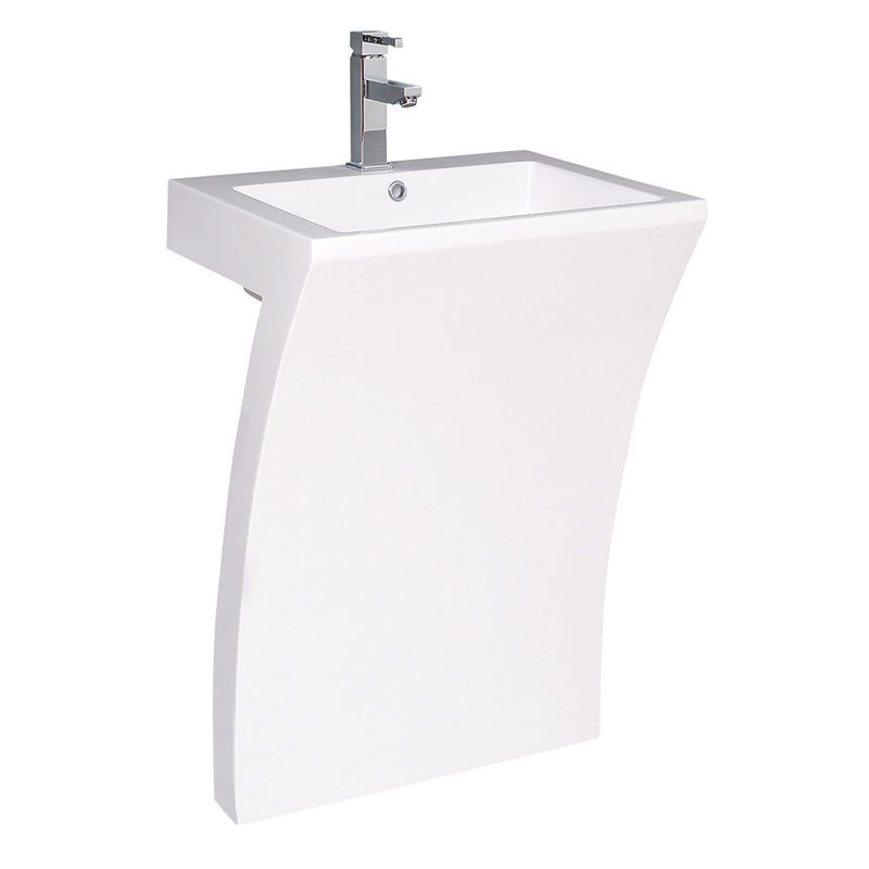 Fresca Quadro 23" White Pedestal Sink FCB5024WH