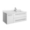 Fresca Lucera 36" White Wall Hung Modern Bathroom Cabinet w/ Top & Undermount Sink - Right Version FCB6136WH-UNS-R-CWH-U