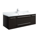 Fresca Lucera 42" Espresso Wall Hung Modern Bathroom Cabinet w/ Top & Undermount Sink FCB6142ES-UNS-CWH-U