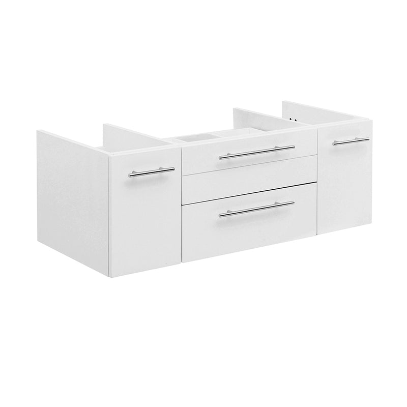 Fresca Lucera 42" White Wall Hung Vessel Sink Modern Bathroom Cabinet FCB6142WH-VSL