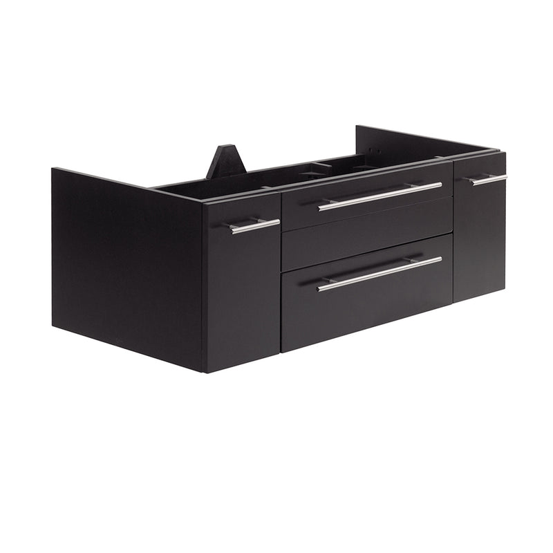 Fresca Lucera 48" Espresso Wall Hung Double Undermount Sink Modern Bathroom Cabinet FCB6148ES-UNS-D