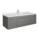 Fresca Lucera 48" Gray Wall Hung Modern Bathroom Cabinet w/ Top & Undermount Sink FCB6148GR-UNS-CWH-U